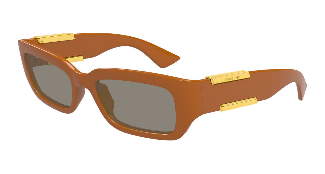 Lunettes de soleil bottega veneta bv1406s 004 marron rectangular / squared unisex taille 53mm - Vue principale