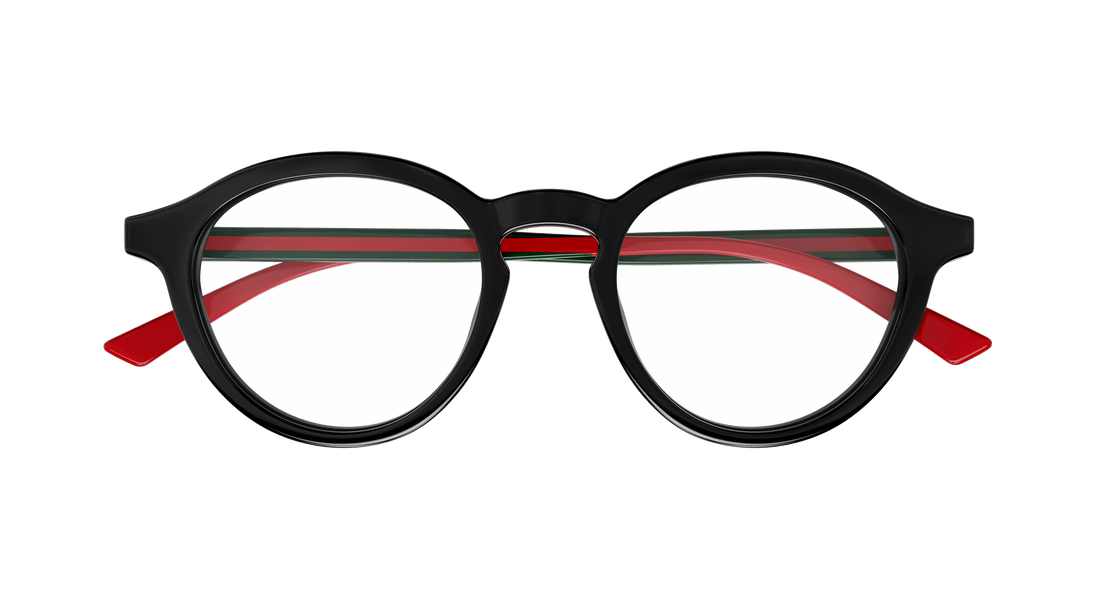 Óculos graduados gucci gg1871o 001 negro round masculino tamanho 49mm - Vista de detalhe