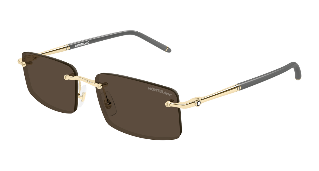 Occhiali da sole montblanc mb0443s 005 dorado rectangular / squared masculino taglia 56mm - Vista principale