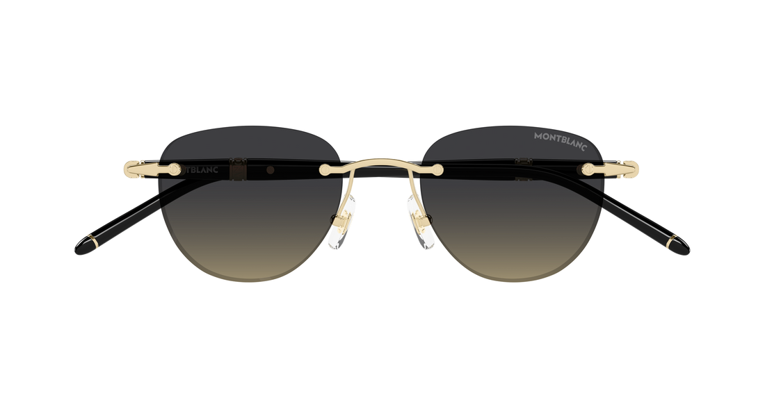 Occhiali da sole montblanc mb0412s 007 dorado round/oval/panthos masculino taglia 48mm - Vista dettagliata