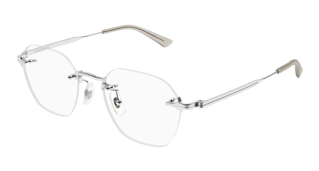 Brillen montblanc mb0403o 002 plateado round masculino größe 50mm - Hauptansicht