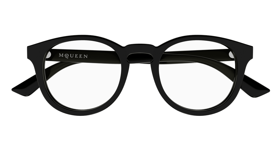 Occhiali da vista alexander mcqueen am0514o 001 negro round unisex taglia 48mm - Vista dettagliata