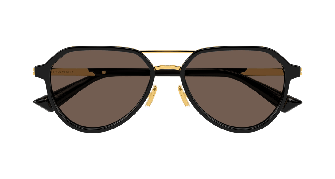 Occhiali da sole bottega veneta bv1373s 001 negro pilot unisex taglia 55mm - Vista dettagliata