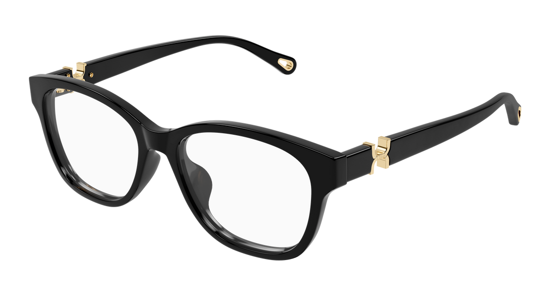 Glasögon chloé ch0336oa 001 negro cat eye femenino storlek 53mm - Huvudvy