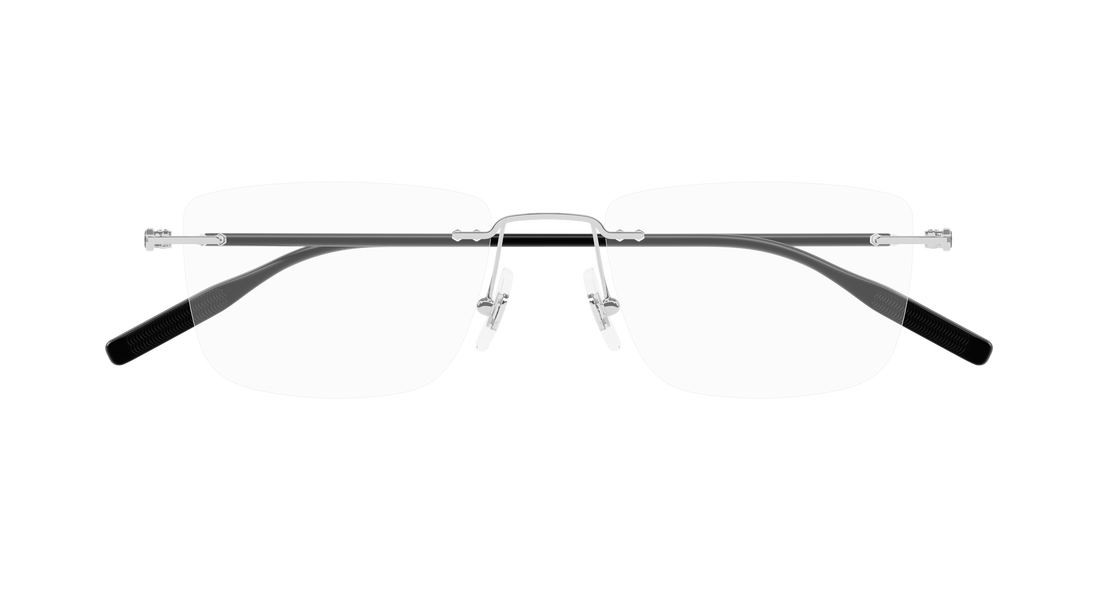 Occhiali da vista montblanc mb0431o 002 plateado rectangular / squared masculino taglia 53mm - Vista dettagliata