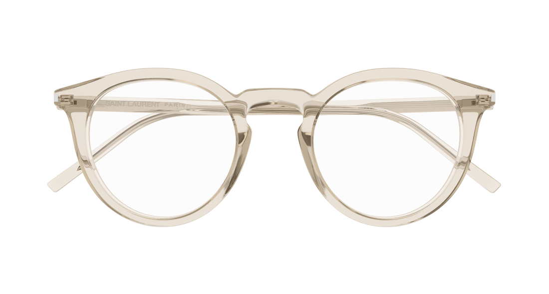 Lunettes de vue saint laurent sl 347/f 004 beige round unisex taille 48mm - Vue détaillée
