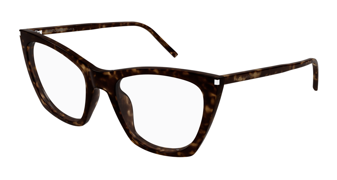 Prescription glasses saint laurent sl 214 kate thin opt 002 havana cat eye femenino size 55mm - Main view