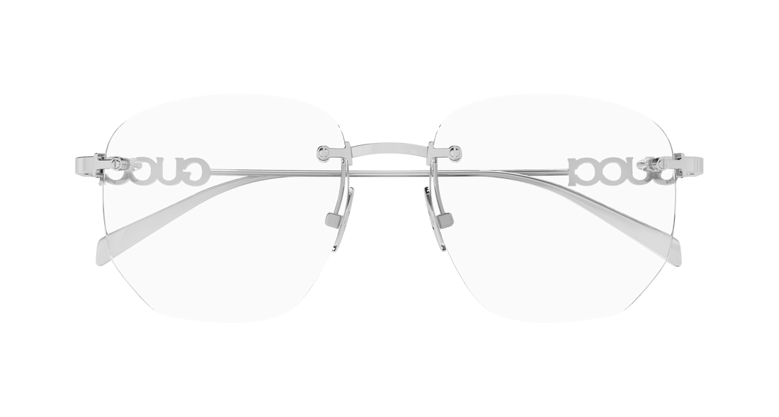 Óculos graduados gucci gg1806o 004 plateado square femenino tamanho 54mm - Vista de detalhe