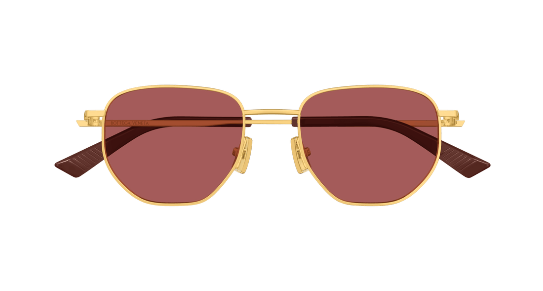 Occhiali da sole bottega veneta bv1301s 006 dorado round unisex taglia 52mm - Vista dettagliata