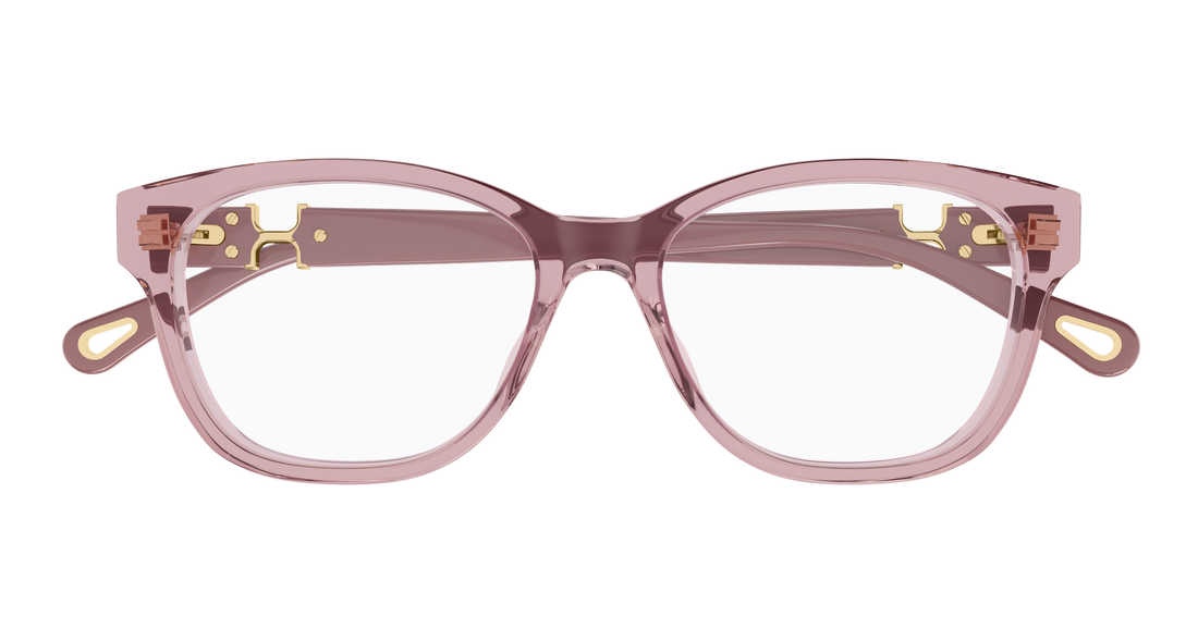 Óculos graduados chloé ch0336oa 003 rosa cat eye femenino tamanho 53mm - Vista de detalhe
