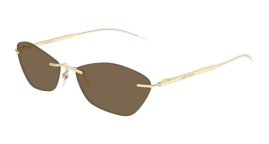 Solglasögon alexander mcqueen am0525s 002 dorado geometric unisex storlek 57mm - Huvudvy