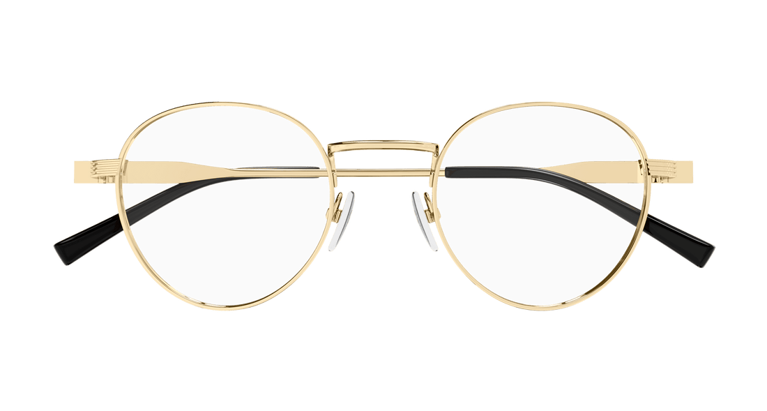 Óculos graduados gucci gg1877o 001 dorado round masculino tamanho 48mm - Vista de detalhe