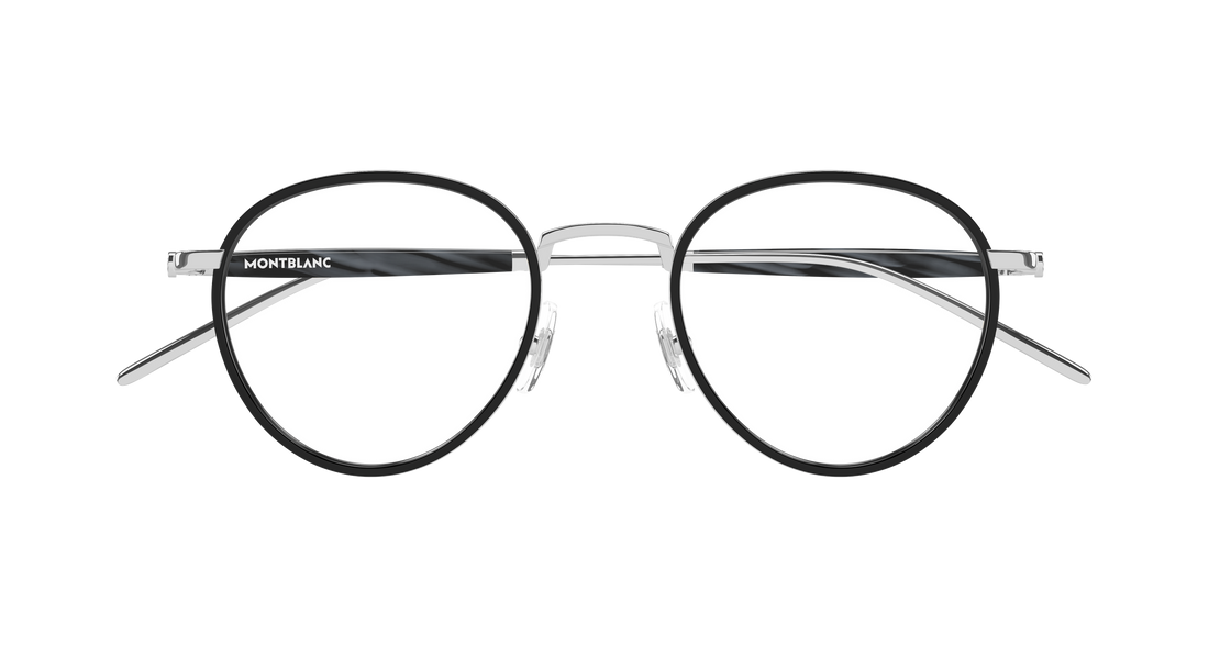 Occhiali da vista montblanc mb0442o 003 plateado round/oval/panthos masculino taglia 49mm - Vista dettagliata