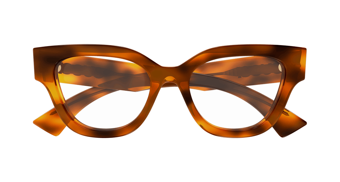 Óculos graduados gucci gg1837o 002 havana butterfly femenino tamanho 51mm - Vista de detalhe