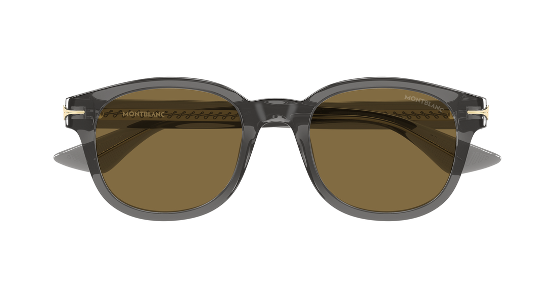 Occhiali da sole montblanc mb0435s 003 gris round/oval/panthos masculino taglia 51mm - Vista dettagliata