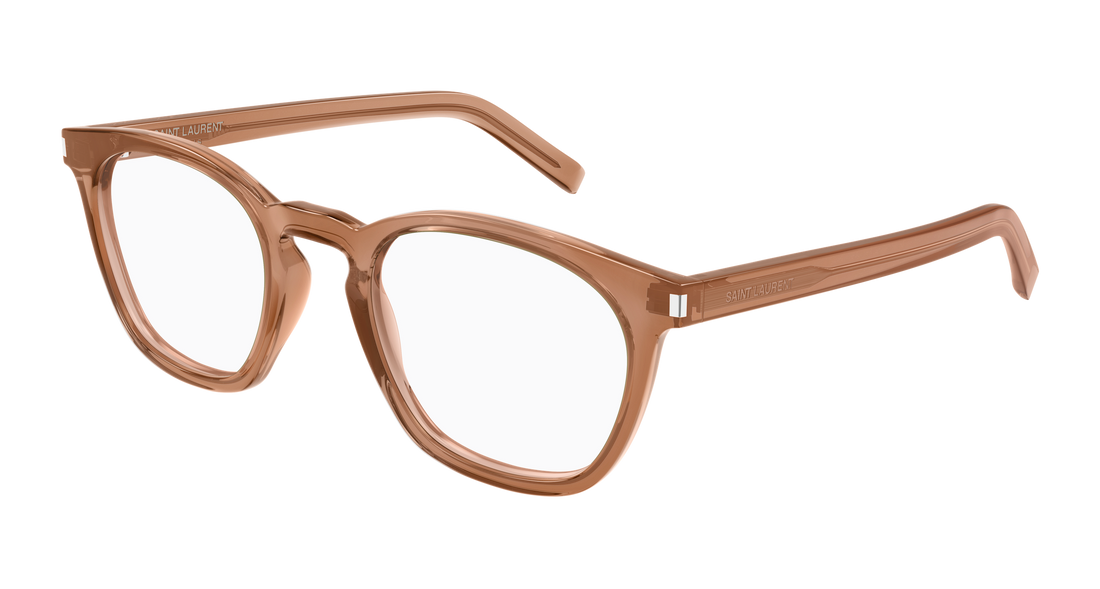 Prescription glasses saint laurent sl 28 opt 015 marron round/oval/panthos unisex size 50mm - Main view