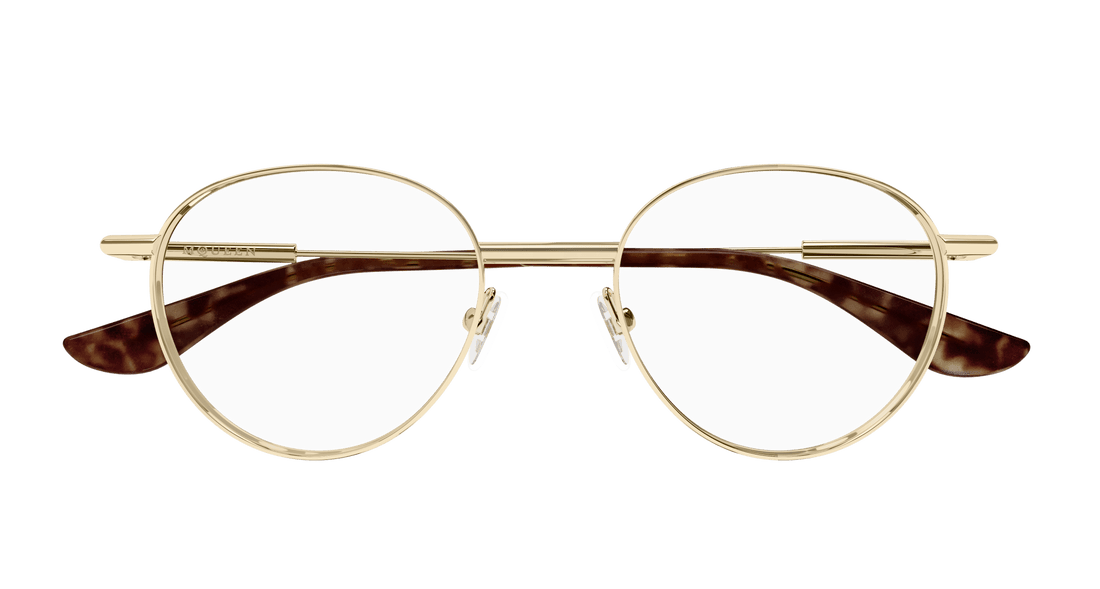 Dioptrijske naočale alexander mcqueen am0502o 002 dorado round unisex veličina 49mm - Detaljni prikaz