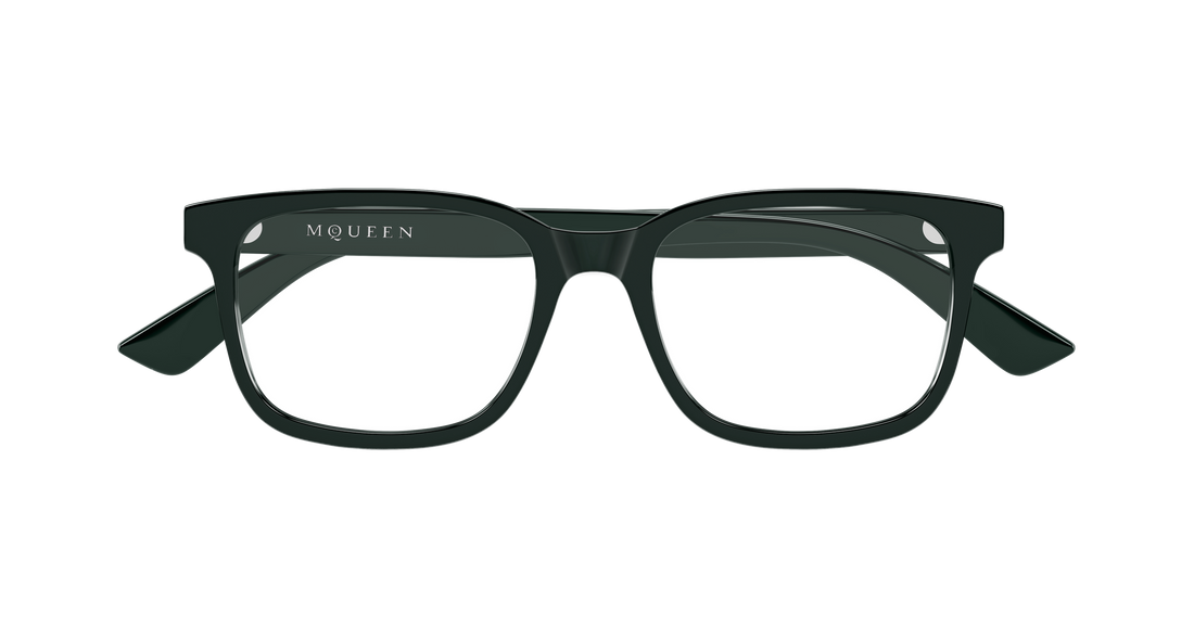 Occhiali da vista alexander mcqueen am0541o 009 verde rectangular / squared masculino taglia 54mm - Vista dettagliata