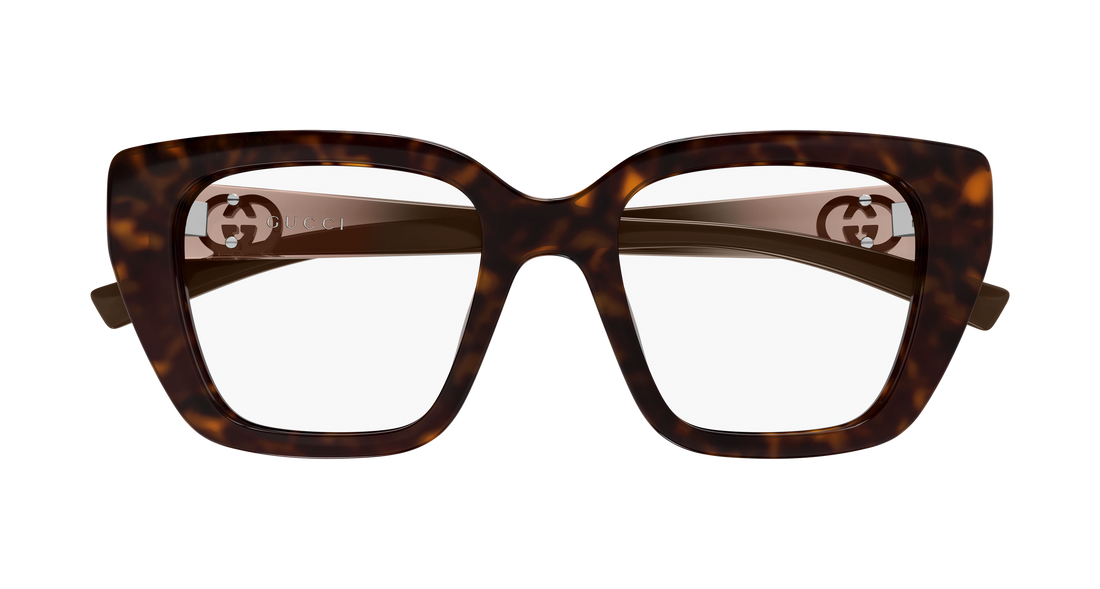 Lunettes de vue gucci gg2028o 002 havana cat eye femenino taille 50mm - Vue détaillée