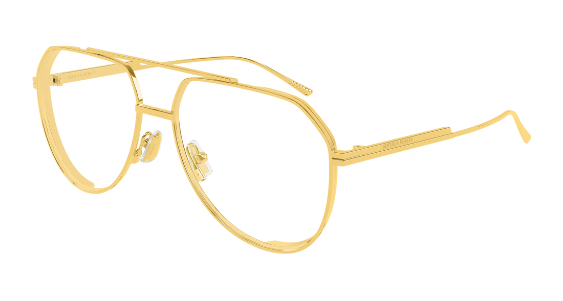 Lunettes de soleil bottega veneta bv1465s 005 dorado pilot/navigator unisex taille 60mm - Vue principale