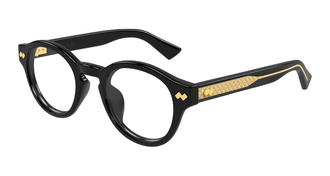 Brillen bottega veneta bv1444oa 001 negro round/oval/panthos unisex größe 49mm - Hauptansicht