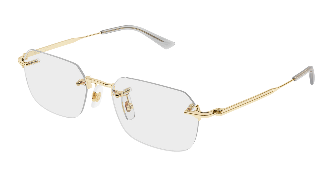 Briller montblanc mb0514o 002 dorado rectangular / squared masculino størrelse 54mm - Hovedvisning