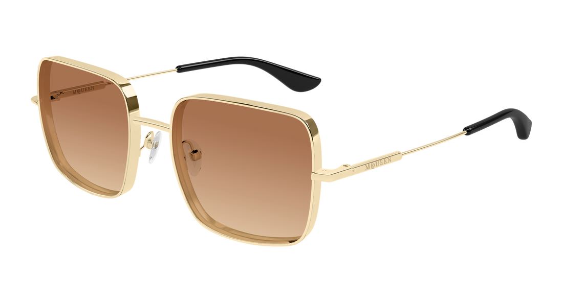 Solbriller alexander mcqueen am0564s 002 dorado rectangular / squared femenino størrelse 55mm - Hovedvisning