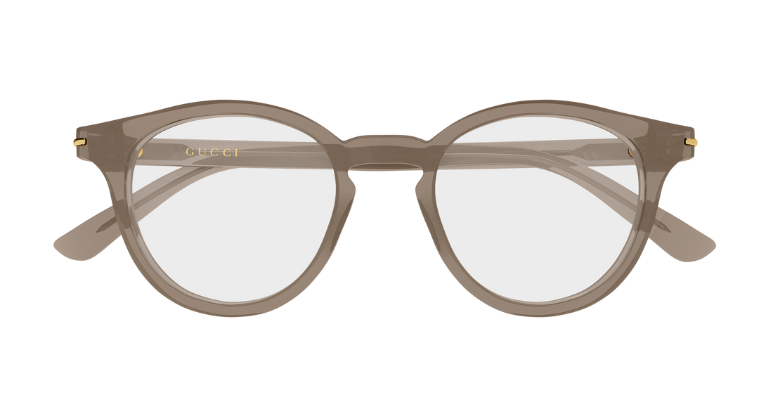 Occhiali da vista gucci gg1727o 005 marron round/oval/panthos masculino taglia 48mm - Vista dettagliata