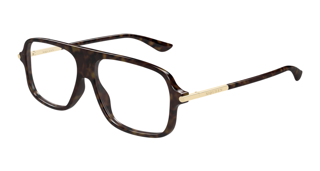 Brillen alexander mcqueen am0555o 002 havana pilot/navigator unisex größe 57mm - Hauptansicht