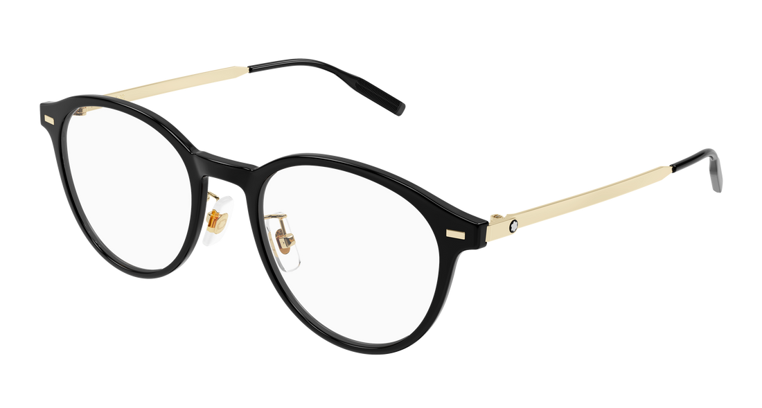 Occhiali da vista montblanc mb0507oa 001 negro round/oval/panthos masculino taglia 52mm - Vista principale