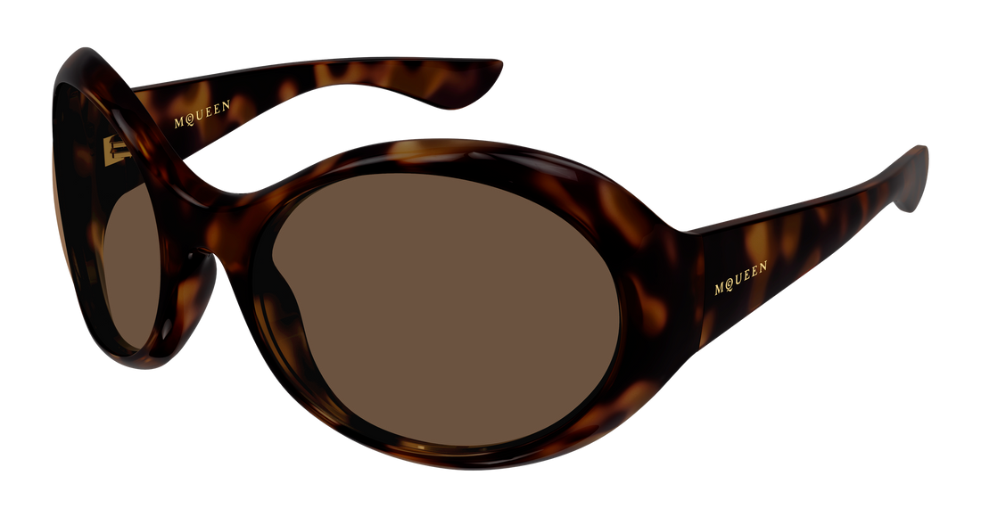 Okulary przeciwsłoneczne alexander mcqueen am0592s 002 havana round/oval/panthos unisex rozmiar 65mm - Widok główny
