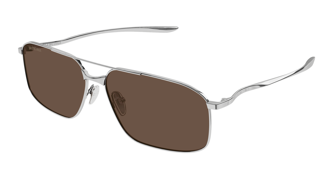 Solbriller balenciaga bb0492s 002 plateado pilot/navigator masculino størrelse 64mm - Hovedvisning