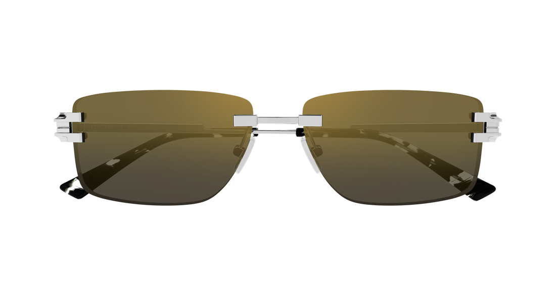 Occhiali da sole bottega veneta bv1511s 003 plateado rectangular / squared unisex taglia 58mm - Vista dettagliata