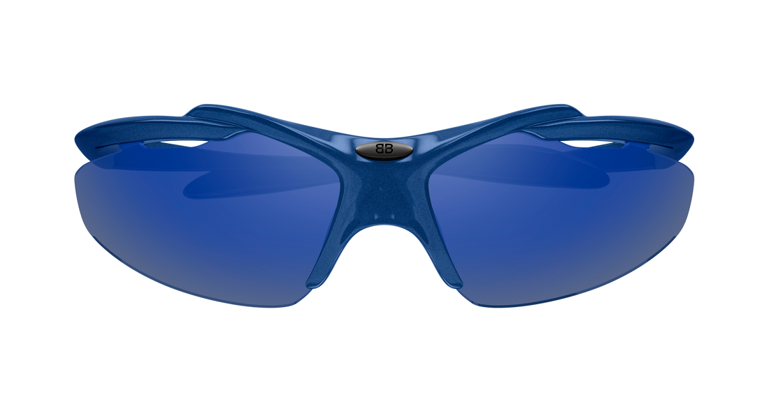 Lunettes de soleil balenciaga bb0464s 004 azul geometrical/directional unisex taille 72mm - Vue détaillée