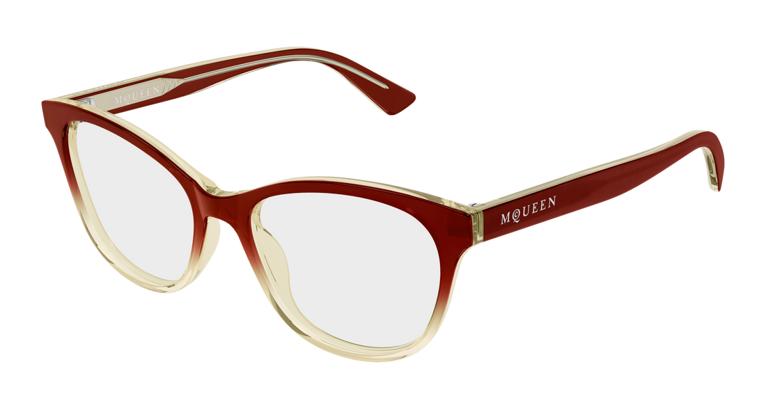 Brillen alexander mcqueen am0576o 012 rojo cat eye femenino größe 54mm - Hauptansicht