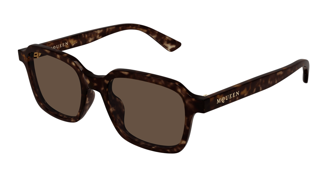 Solbriller alexander mcqueen am0571s 002 havana rectangular / squared unisex størrelse 50mm - Hovedvisning