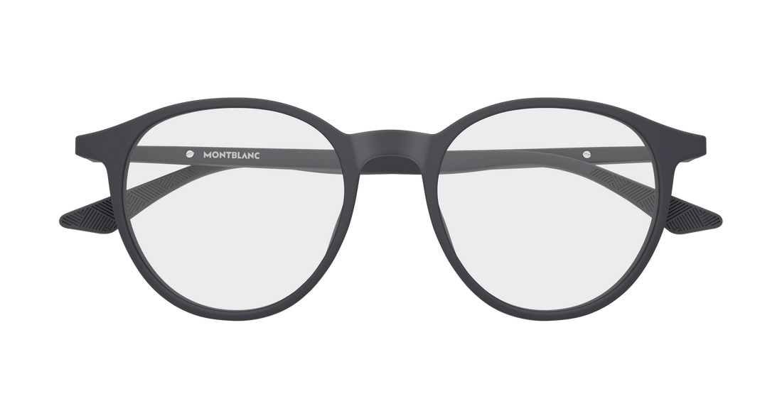 Briller montblanc mb0512o 003 gris round/oval/panthos masculino størrelse 49mm - Detaljeret visning
