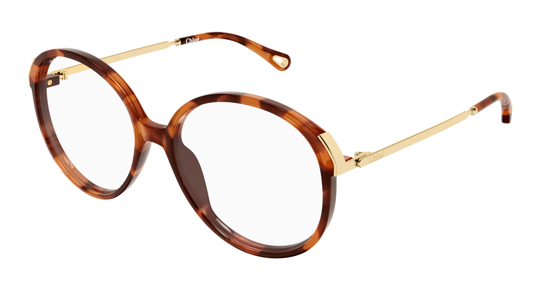 Brillen chloé ch0408o 002 havana round/oval/panthos femenino maat 58mm - Hoofdaanzicht