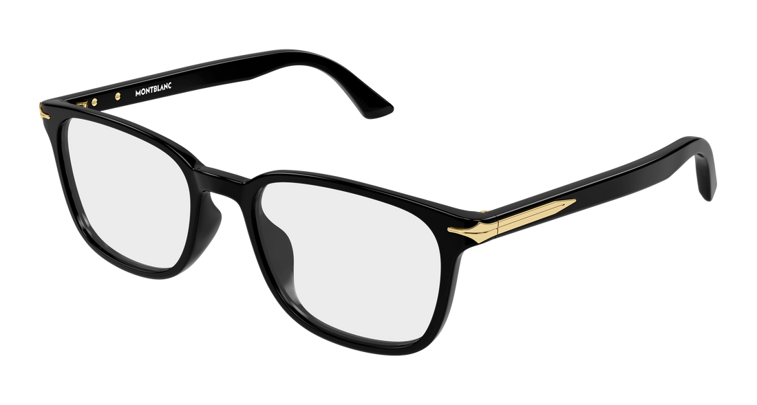 Brillen montblanc mb0519oa 001 negro rectangular / squared masculino maat 54mm - Hoofdaanzicht
