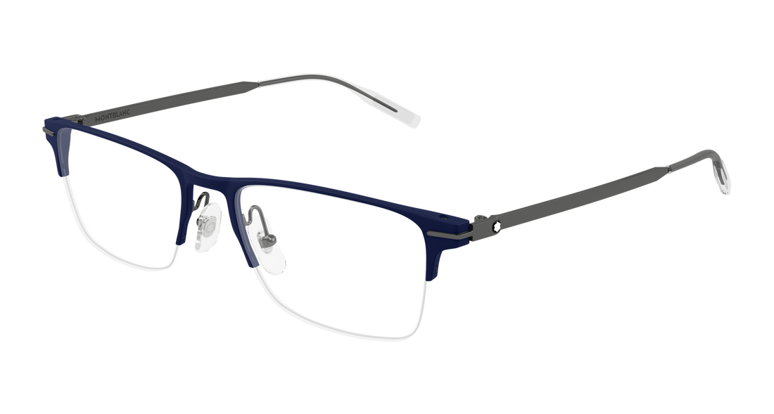 Prescription glasses montblanc mb0468o 003 azul rectangular / squared masculino size 55mm - Main view