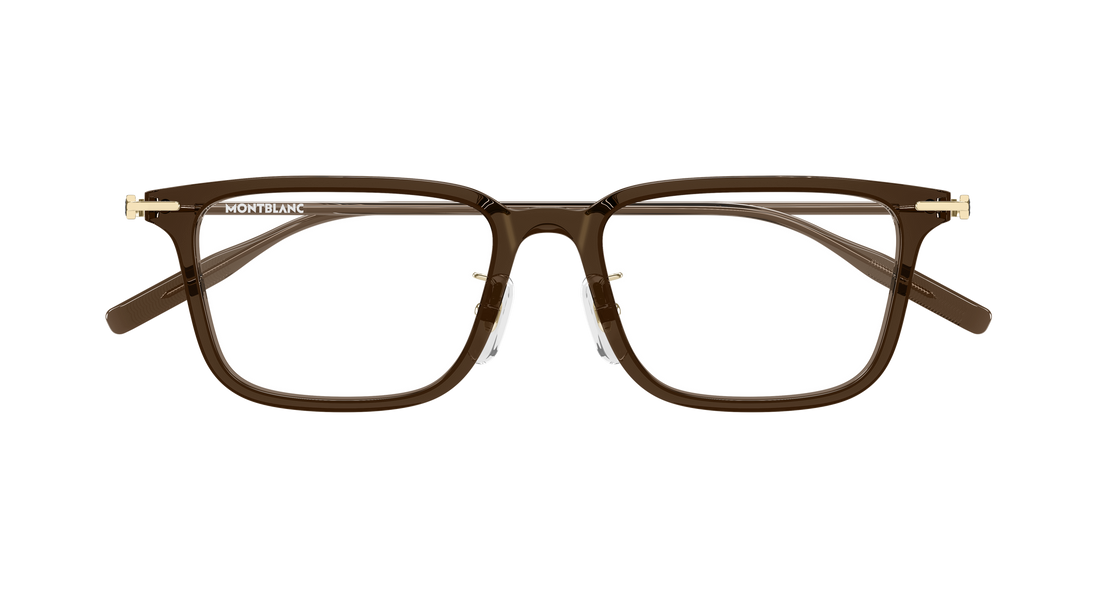 Occhiali da vista montblanc mb0489oa 007 marron rectangular / squared masculino taglia 52mm - Vista dettagliata