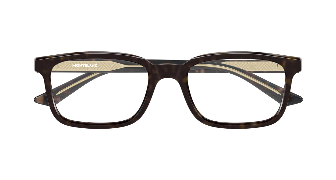 Prescription glasses montblanc mb0458ol 008 havana rectangular / squared masculino size 58mm - Detailed view