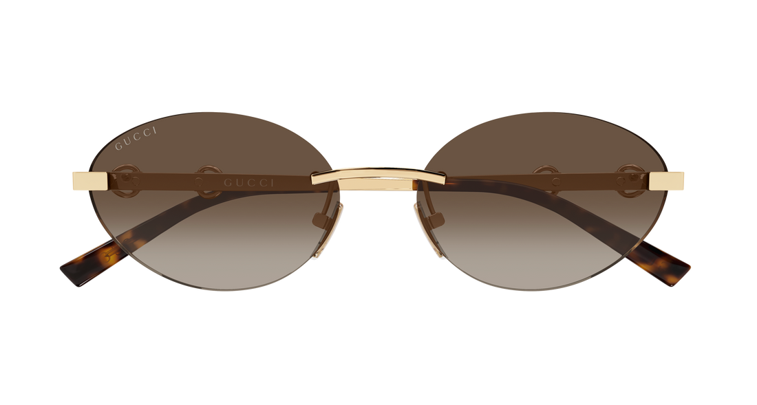 Óculos de sol gucci gg2051s 004 dorado round/oval/panthos femenino tamanho 58mm - Vista de detalhe