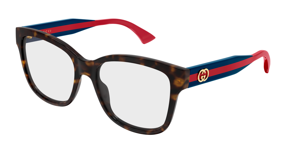 Occhiali da vista gucci gg0038onn 003 havana butterfly femenino taglia 54mm - Vista principale