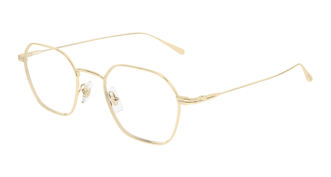 Briller montblanc mb0472o 001 dorado geometrical/directional masculino størrelse 50mm - Hovedvisning