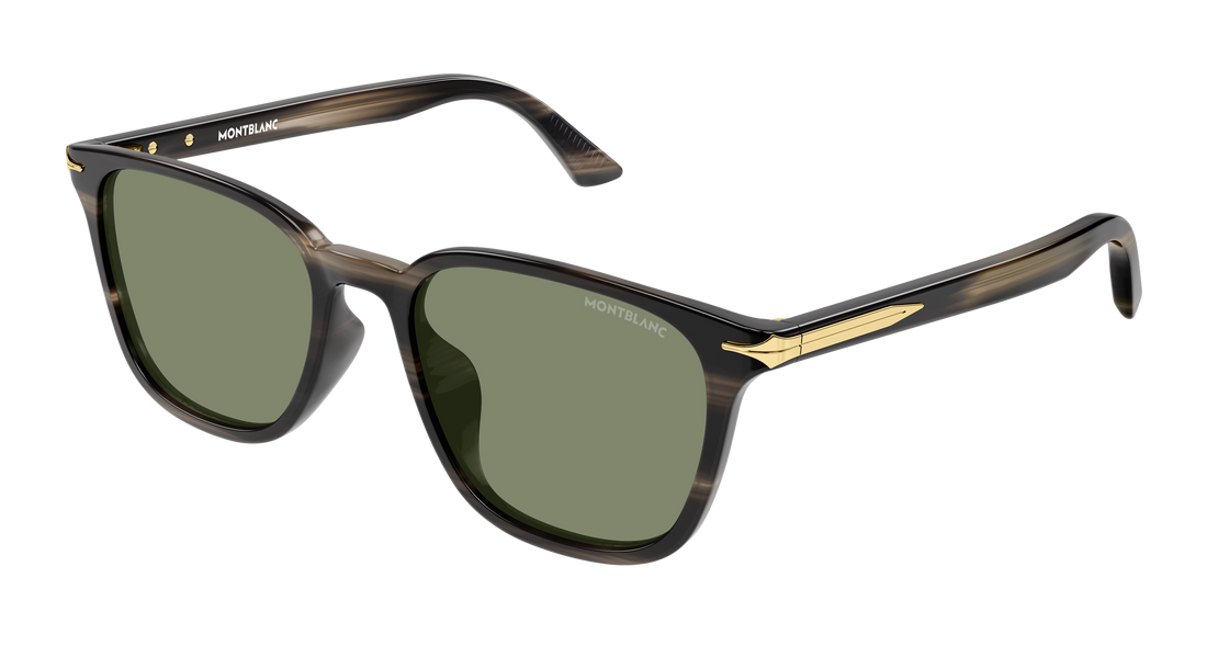 Zonnebrillen montblanc mb0518sa 004 gris rectangular / squared masculino maat 55mm - Hoofdaanzicht