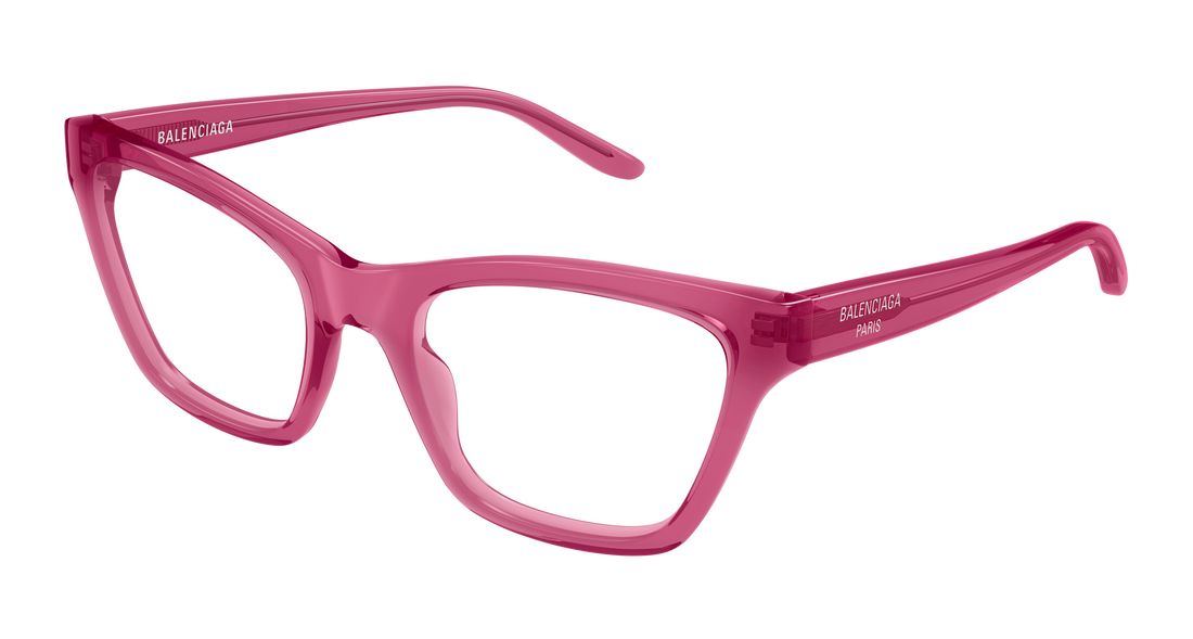Briller balenciaga bb0440o 008 rosa cat eye femenino størrelse 56mm - Hovedvisning