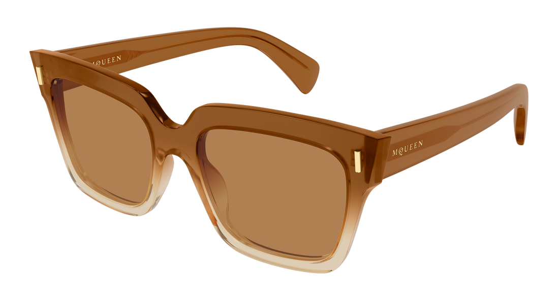 Solbriller alexander mcqueen am0583s 004 marron rectangular / squared femenino størrelse 56mm - Hovedvisning