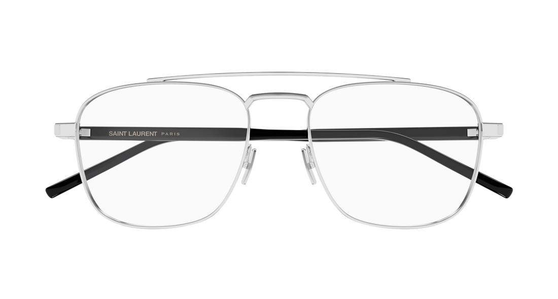 Occhiali da vista saint laurent sl 665 opt 002 plateado pilot/navigator unisex taglia 56mm - Vista dettagliata