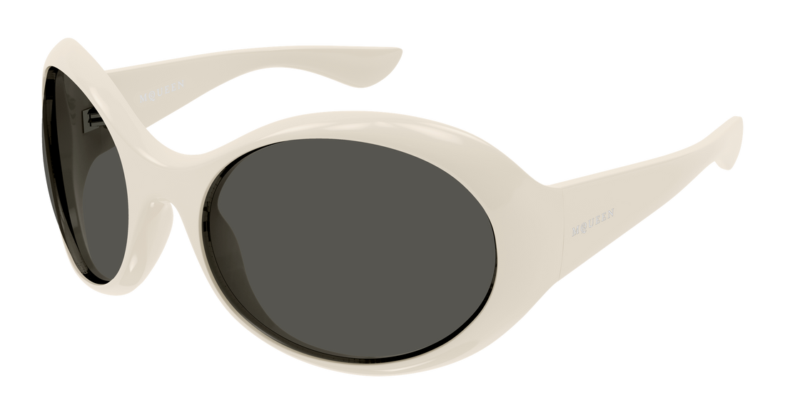 Lunettes de soleil alexander mcqueen am0592s 008 beige round/oval/panthos unisex taille 65mm - Vue principale
